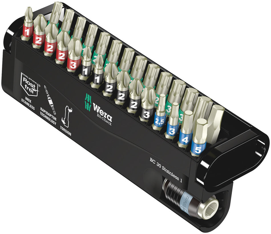 Wera 05071109001 Bit-Check 30 Stainless 1, 30 pieces