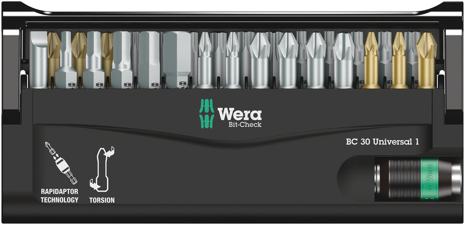 Wera 05056440001 Bit-Check 30 Universal 1, 30 pieces