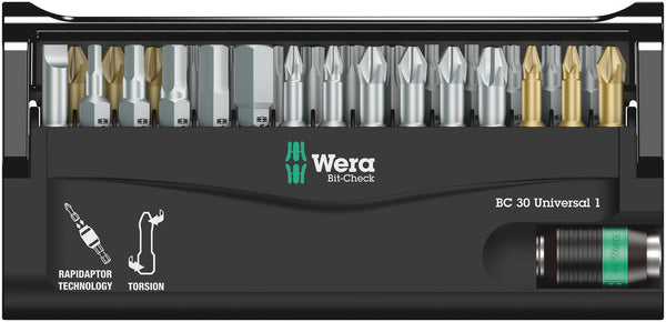 Wera 05056440001 Bit-Check 30 Universal 1, 30 pieces