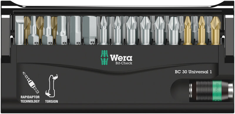Wera 05056440001 Bit-Check 30 Universal 1, 30 pieces