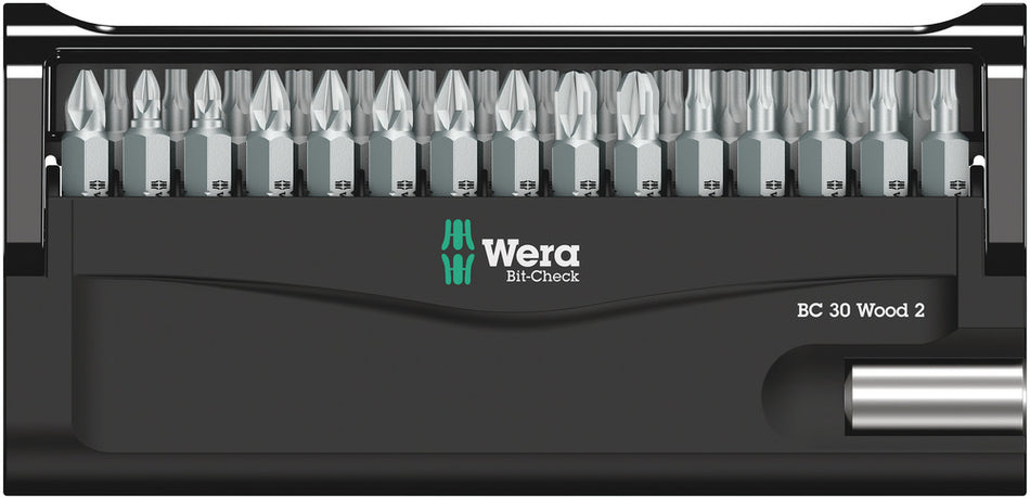 Wera 05057432001 Bit-Check 30 Wood 2, 30 pieces