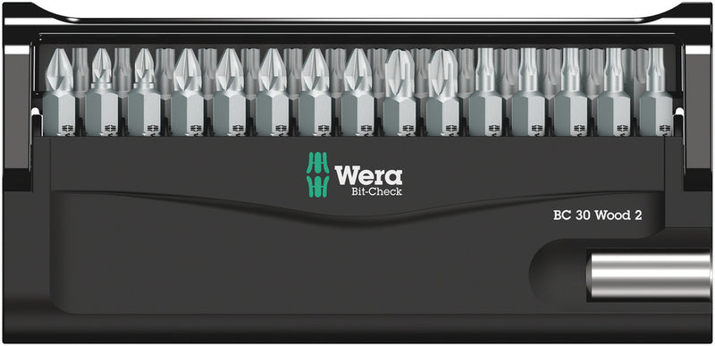 Wera 05057432001 Bit-Check 30 Wood 2, 30 pieces