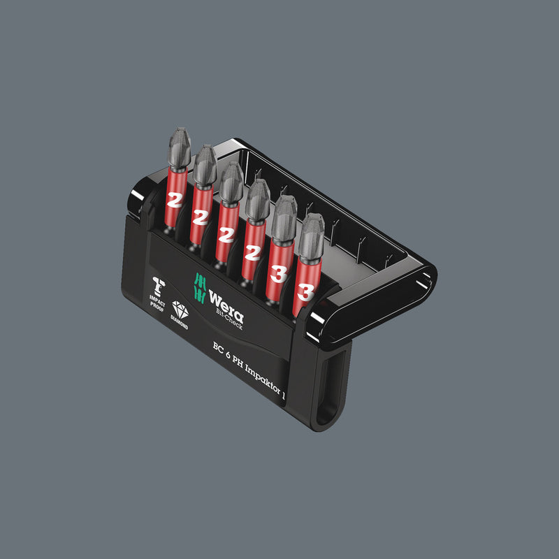 Wera 05057691001 Bit-Check 6 PH Impaktor 1, 6 pieces