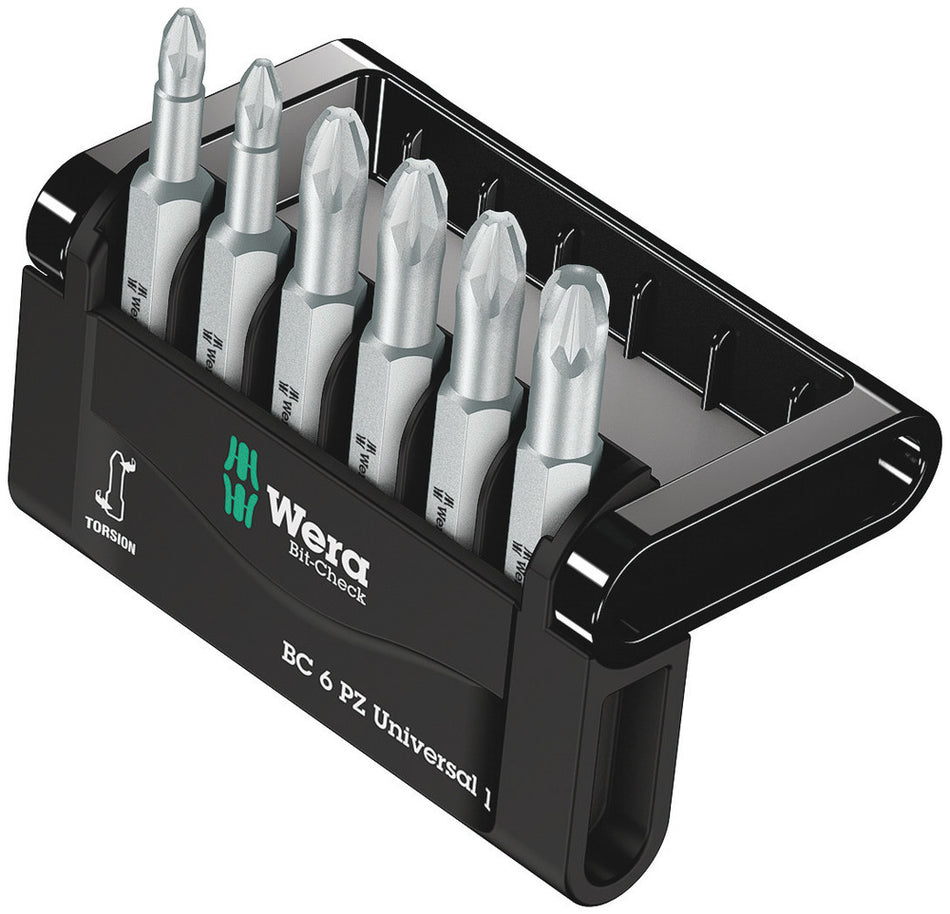 Wera 05056471001 Bit-Check 6 PZ Universal 1, 6 pieces