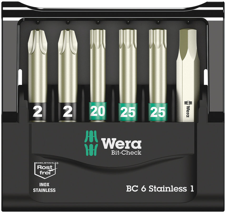Wera 05073634001 Bit-Check 6 Stainless 1 SB, 6 pieces