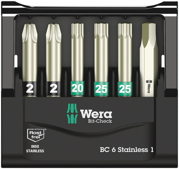 Wera 05073634001 Bit-Check 6 Stainless 1 SB, 6 pieces