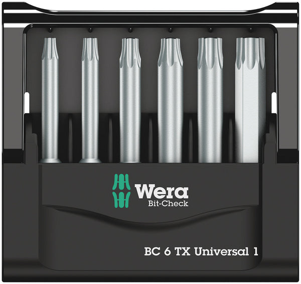 Wera 05073637001 Bit-Check 6 TX Universal 1 SB, 6 pieces
