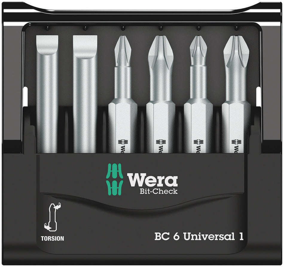 Wera 05073635001 Bit-Check 6 Universal 1 SB, 6 pieces