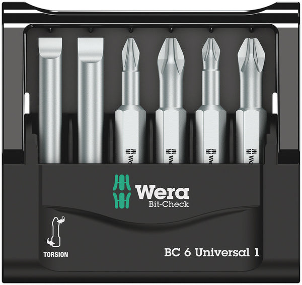 Wera 05073635001 Bit-Check 6 Universal 1 SB, 6 pieces