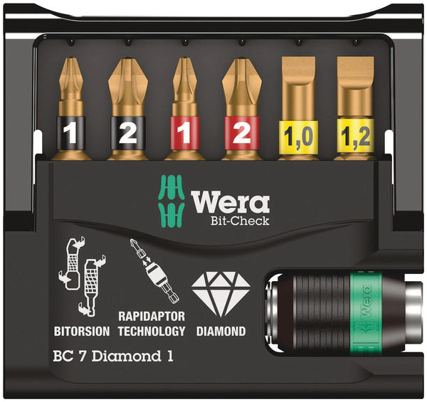 Wera 05057416001 Bit-Check 7 Diamond 1, 7 pieces
