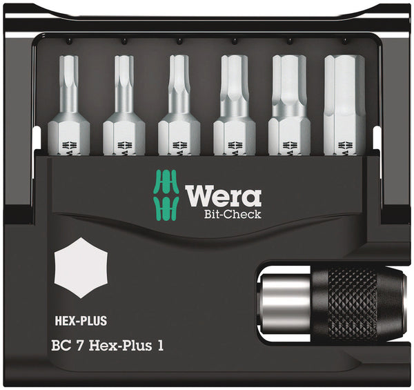 Wera 05056168001 Bit-Check 7 Hex-Plus 1, 7 pieces
