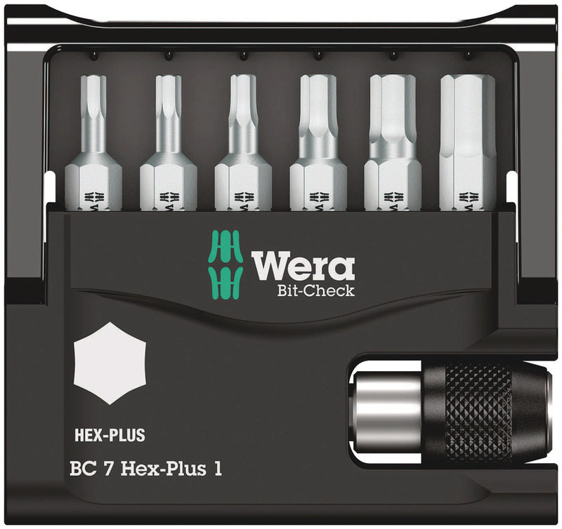 Wera 05056168001 Bit-Check 7 Hex-Plus 1, 7 pieces