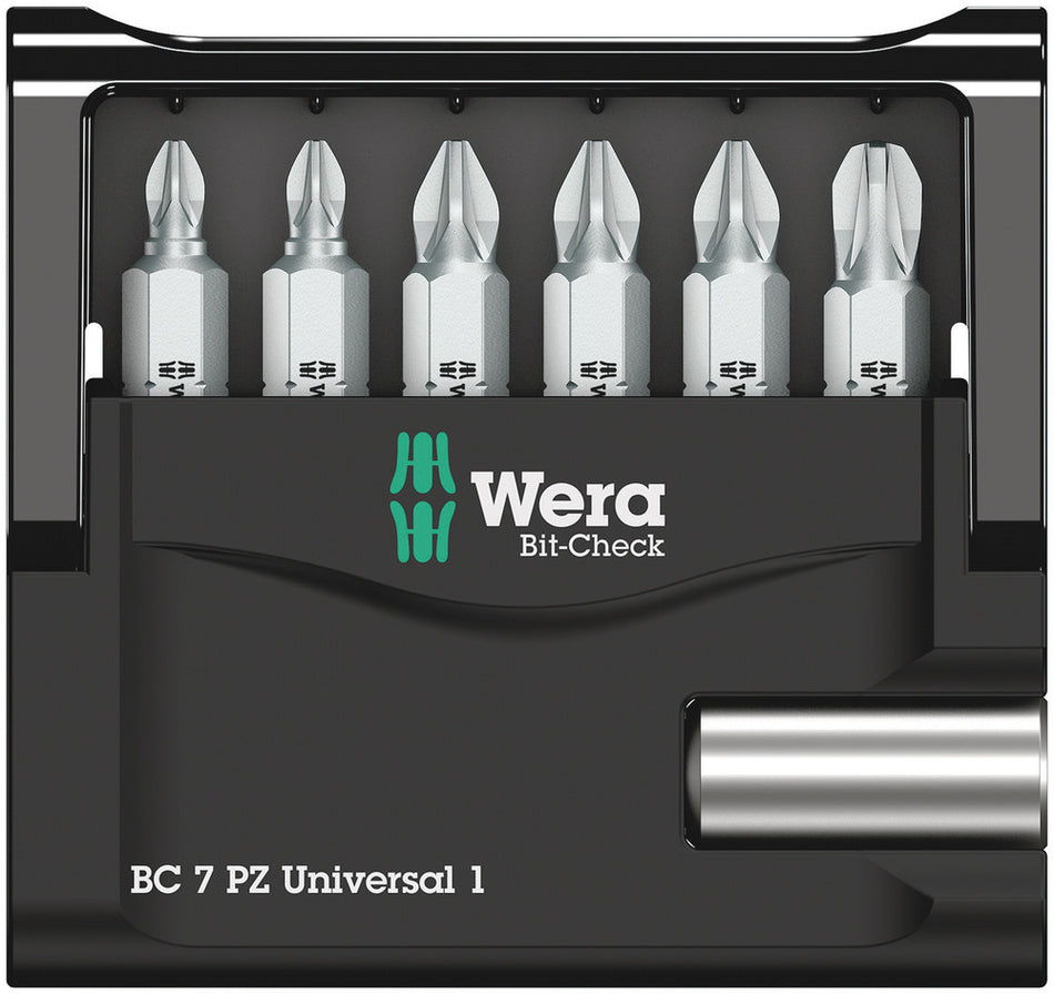 Wera 05056296001 Bit-Check 7 PZ Universal 1, 7 pieces