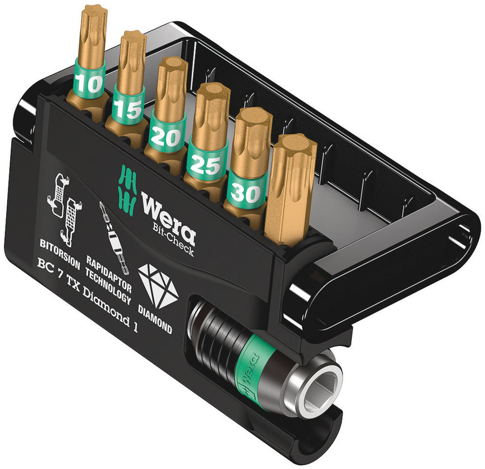 Wera 05057415001 Bit-Check 7 TX Diamond 1, 7 pieces