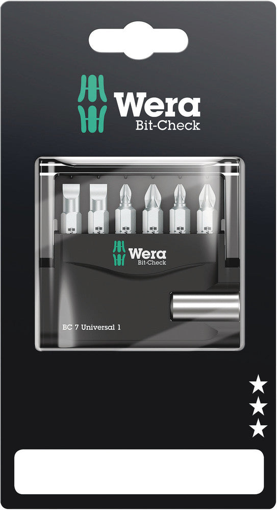 Wera 05073406001 Bit-Check 7 Universal 1 SB, 7 pieces