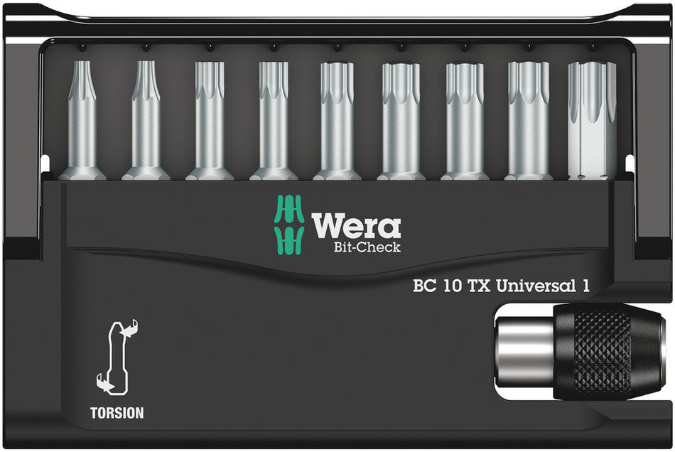 Wera 05056164001 Bit-Check 10 TX Universal 1, 10 pieces
