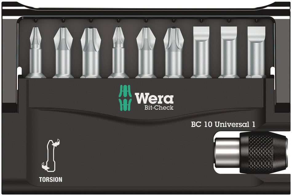 Wera 05056161001 Bit-Check 10 Universal 1, 10 pieces