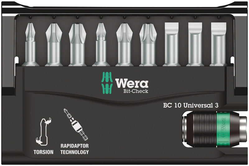 Wera 05056375001 Bit-Check 10 Universal 3, 10 pieces