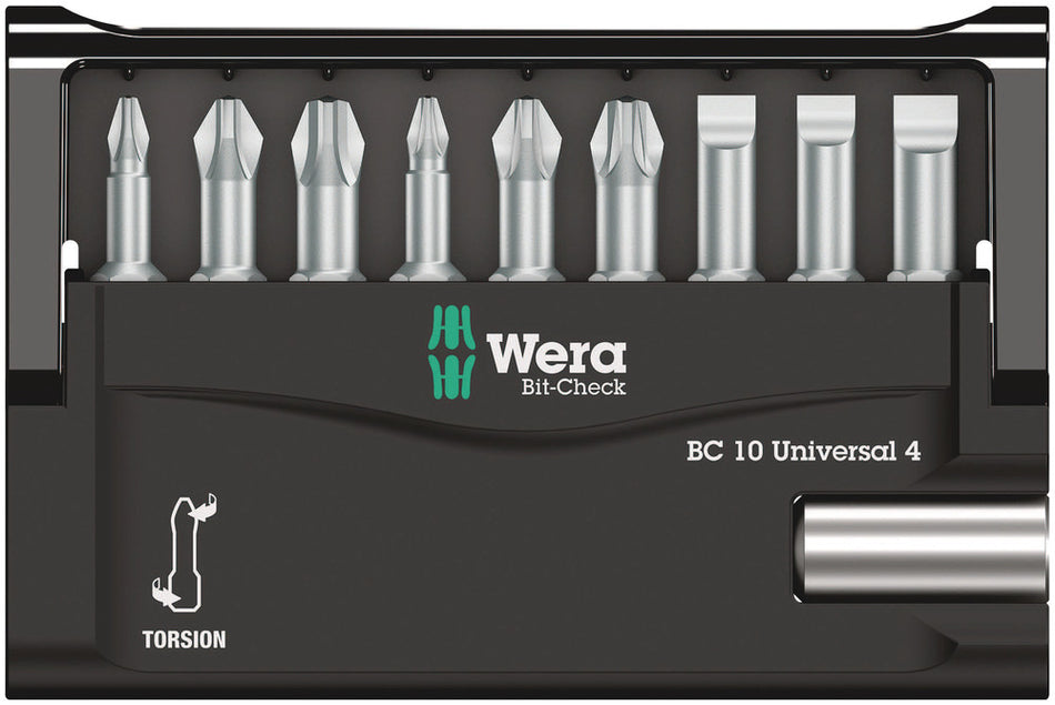 Wera 05056159001 Bit-Check 10 Universal 4, 10 pieces