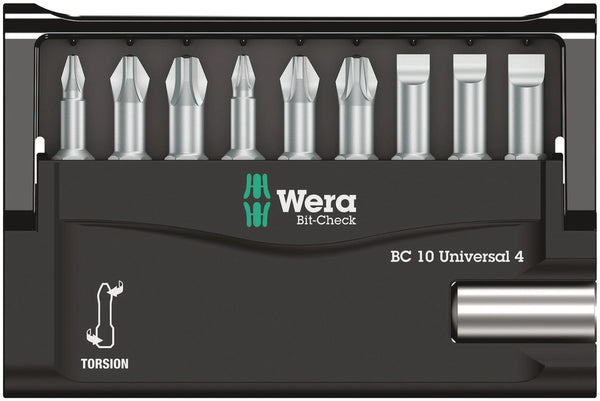 Wera 05056159001 Bit-Check 10 Universal 4, 10 pieces