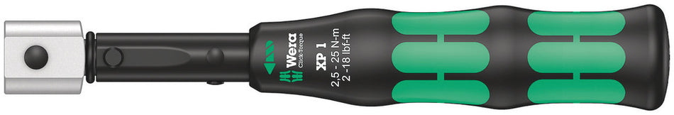 Wera 05075670001 Click-Torque XP 1 pre-set adjustable torque wrench for insert tools, 2.5-25 Nm, 2.5 Nm, 9x12 x 2.5 Nm x 2.5-25 Nm