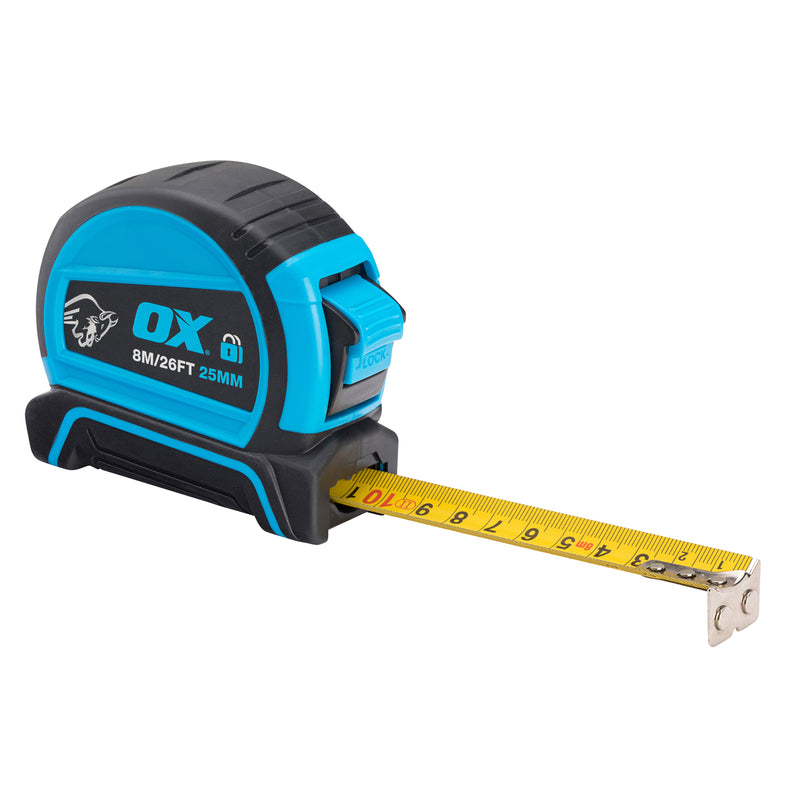 OX Tools OX-P505208 Pro Dual Auto Lock Tape Measure - 8m