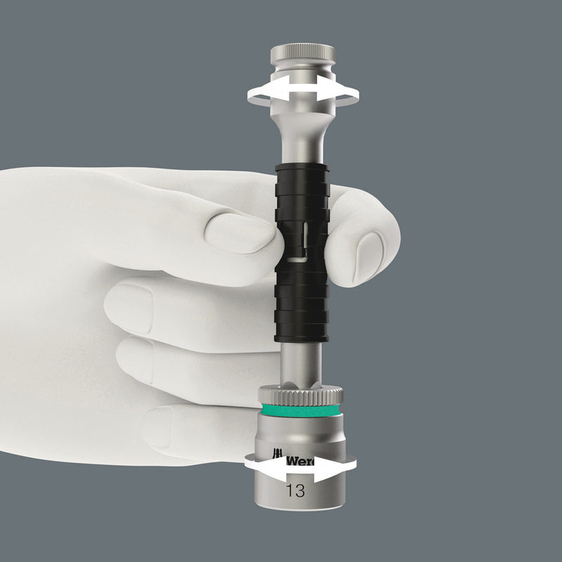 Wera 05003592001 8796 LB Zyklop "flexible-lock" extension with free-turning sleeve, long, 3/8", 3/8" x 200 mm