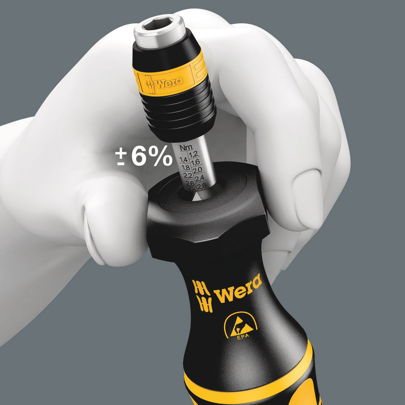 Wera 05074780001 Series 7400 Kraftform ESD adjustable torque screwdrivers (0.1-3.0 Nm) with Rapidaptor quick-release chuck, 7430 ESD x 0.10-0.34 Nm