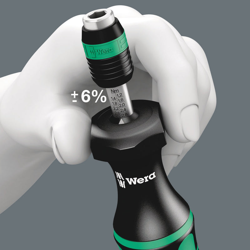 Wera 05074774001 Series 7400 Kraftform adjustable torque screwdrivers (0.1-3.0 Nm) with Rapidaptor quick-release chuck, 7432 x 0.90-1.50 Nm