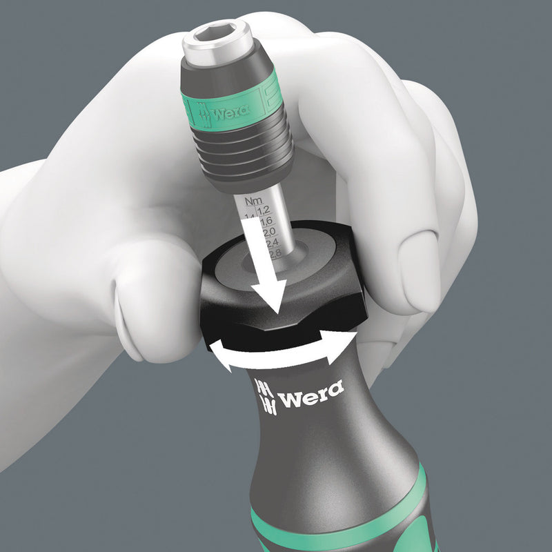 Wera 05074774001 Series 7400 Kraftform adjustable torque screwdrivers (0.1-3.0 Nm) with Rapidaptor quick-release chuck, 7432 x 0.90-1.50 Nm