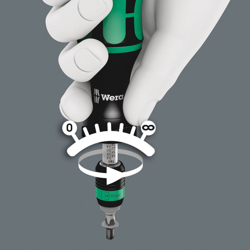 Wera 05074774001 Series 7400 Kraftform adjustable torque screwdrivers (0.1-3.0 Nm) with Rapidaptor quick-release chuck, 7432 x 0.90-1.50 Nm
