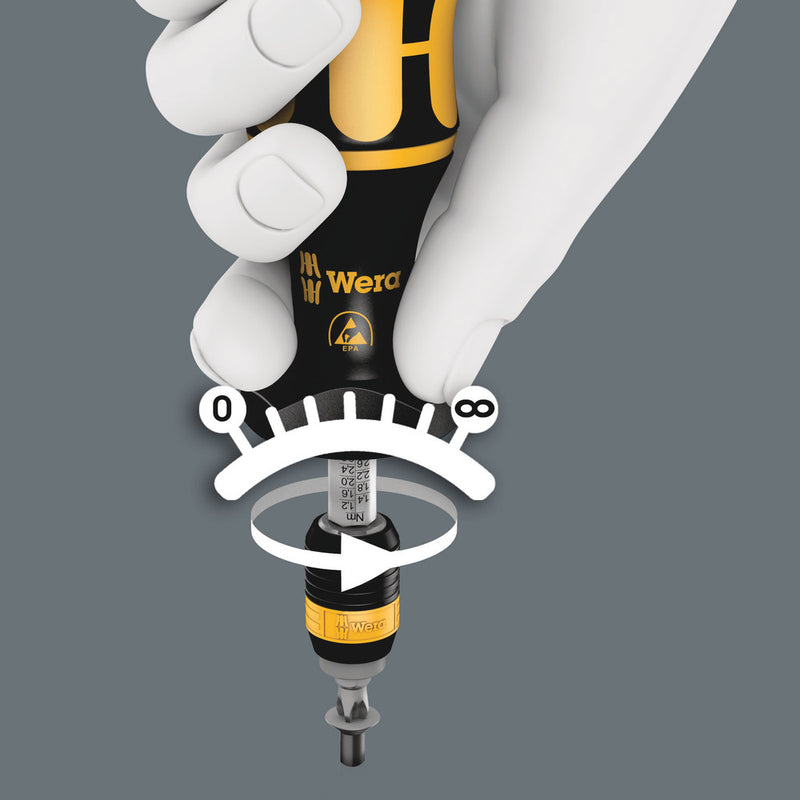 Wera 05074780001 Series 7400 Kraftform ESD adjustable torque screwdrivers (0.1-3.0 Nm) with Rapidaptor quick-release chuck, 7430 ESD x 0.10-0.34 Nm