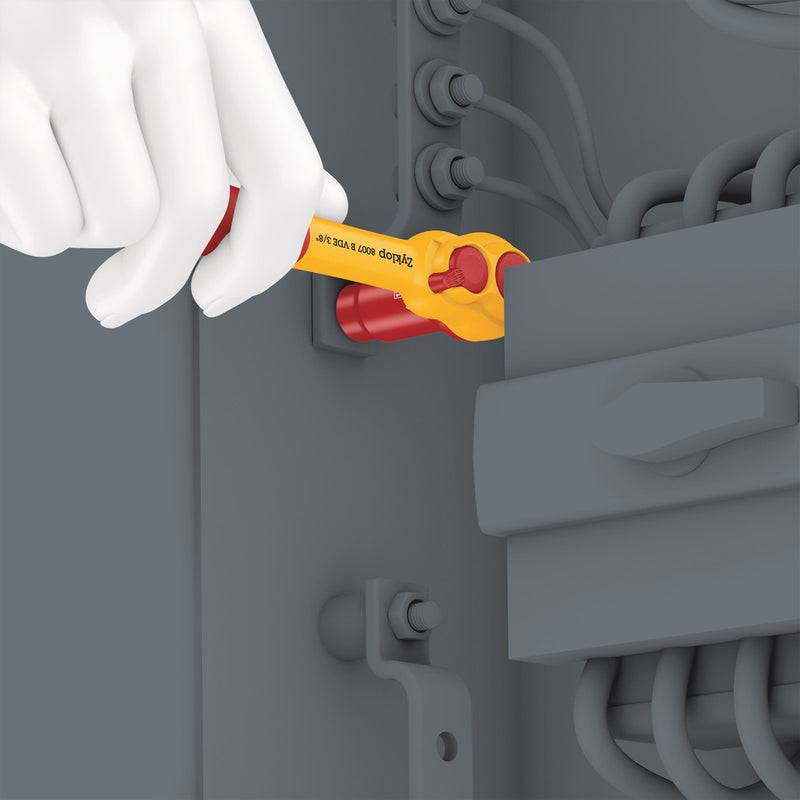 Wera 05004966001 8007 B VDE Zyklop ratchet, insulated, with switch lever, with 3/8" drive, 3/8" x 222 mm