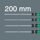 Wera 05347736002 335/350/355/4 Screwdriver set Kraftform Plus Lasertip 200 mm-long blades, 4 pieces