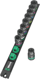 Wera 05005490001 Magnetic socket rail C Impaktor 1 socket set, 1/2" drive, 9 pieces