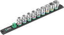 Wera 05005480001 Magnetic socket rail C Imperial 1 Zyklop socket set, 1/2" drive, imperial, 9 pieces