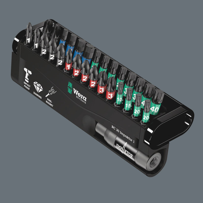 Wera 05057697001 Bit-Check 30 Impaktor 2, 30 pieces
