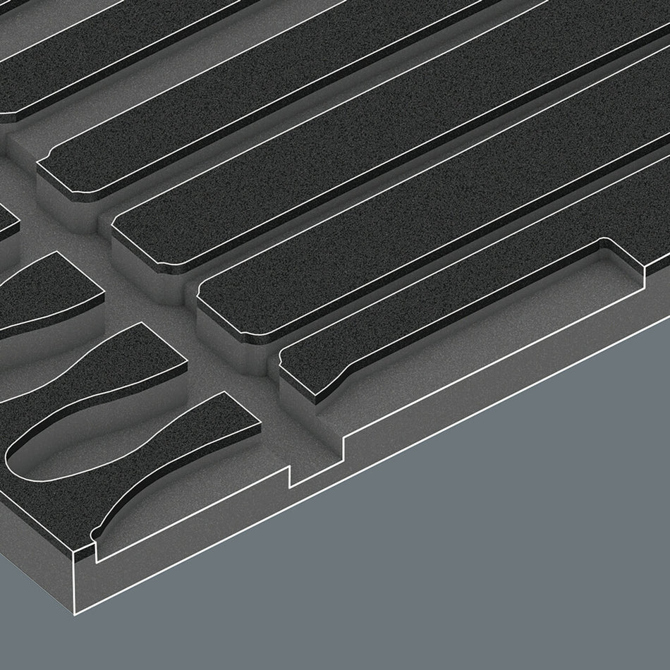 Wera 05137383001 9883 Foam insert PFERD file set 1, empty, 344 x 30 x 392 mm