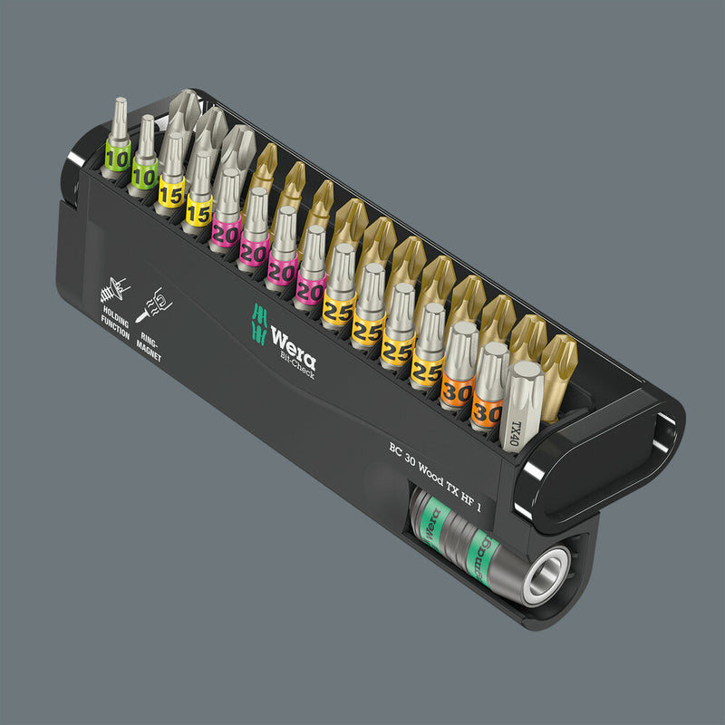 Wera 05057437001 Bit-Check 30 Wood TX HF 1 SB, 30 pieces