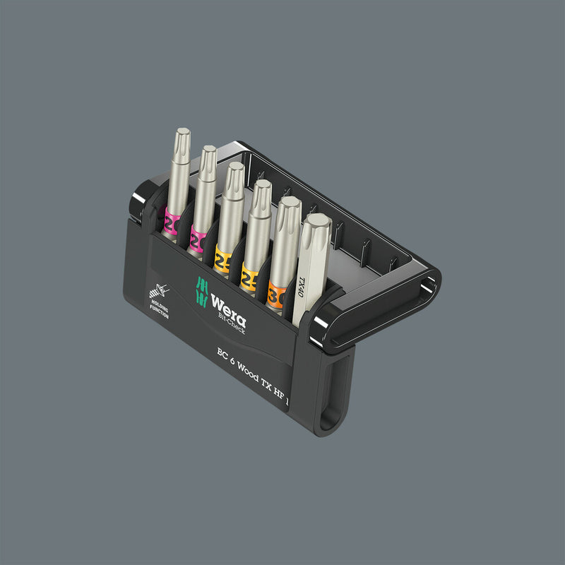Wera 05073639001 Bit-Check 6 Wood TX HF 1 SB, 6 pieces