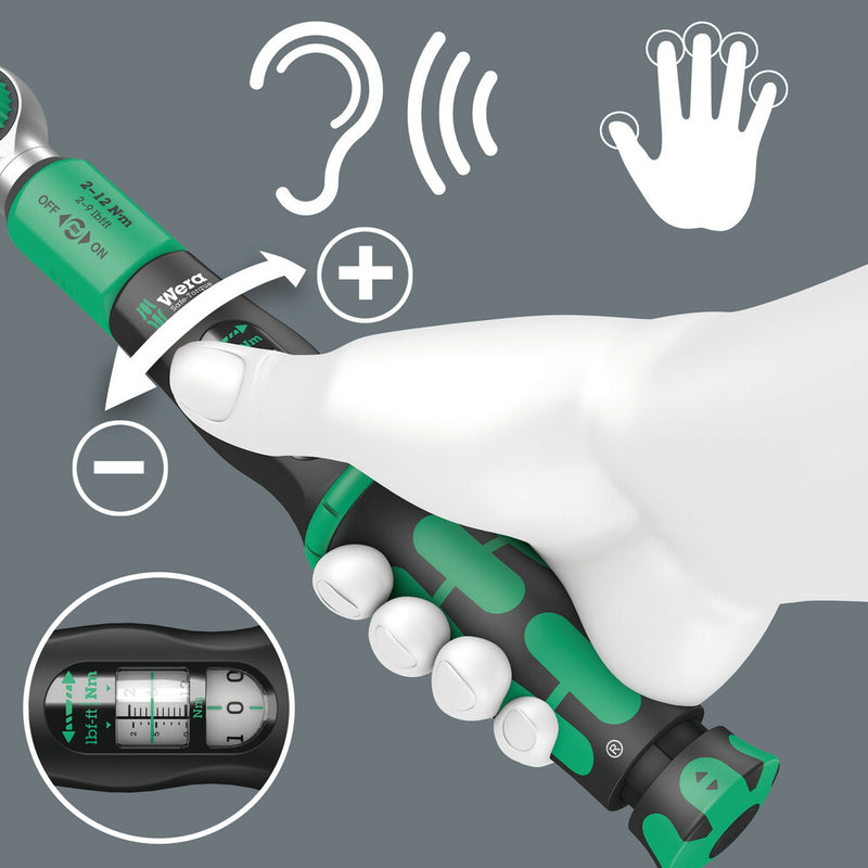 Wera 05075800001 Safe-Torque A 1 torque wrench with 1/4" square head drive, 2-12 Nm, 1/4" x 2-12 Nm