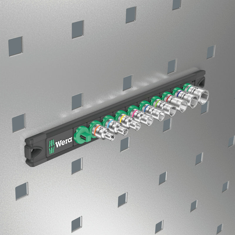 Wera 05005420001 Magnetic socket rail A Imperial 1 Zyklop socket set, 1/4" drive, imperial, 9 pieces