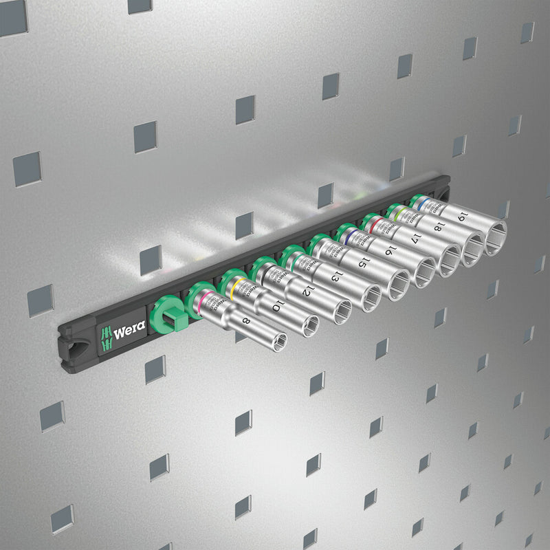 Wera 05005440001 Magnetic socket rail B Deep 1 socket set, 3/8" drive, 9 pieces