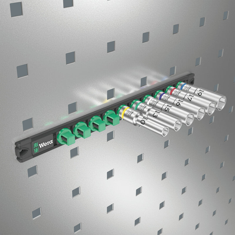 Wera 05005470001 Magnetic socket rail C Deep 1 socket set, 1/2" drive, 6 pieces
