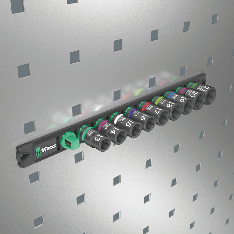 Wera 05005490001 Magnetic socket rail C Impaktor 1 socket set, 1/2" drive, 9 pieces