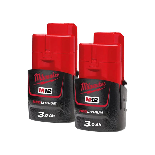 Milwaukee 4932451388 M12 B3 3.0Ah Battery 12V REDLITHIUM Twin Pack