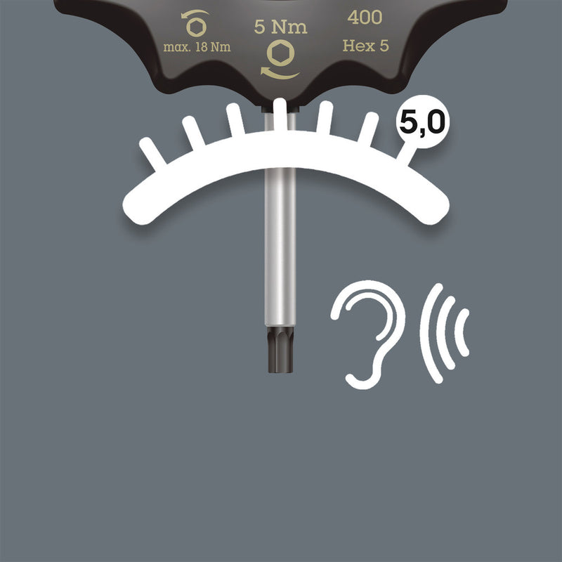Wera 05005081001 400 Hex Torque-indicator, 5 x 5.0 Nm