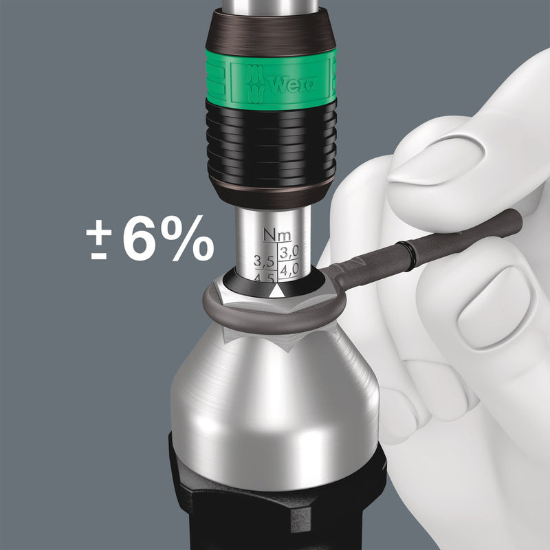 Wera 05074702001 Series 7400 Kraftform pistol handle, adjustable torque screwdrivers (3.0-8.8 Nm) with Rapidaptor quick-release chuck, 7442 x 3.0-6.0 Nm