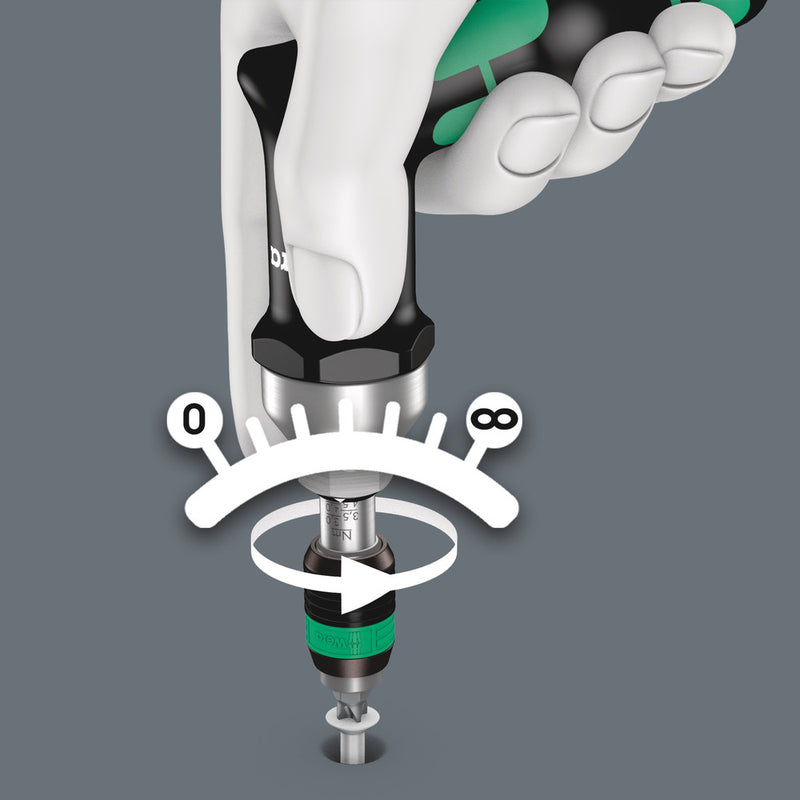 Wera 05074702001 Series 7400 Kraftform pistol handle, adjustable torque screwdrivers (3.0-8.8 Nm) with Rapidaptor quick-release chuck, 7442 x 3.0-6.0 Nm