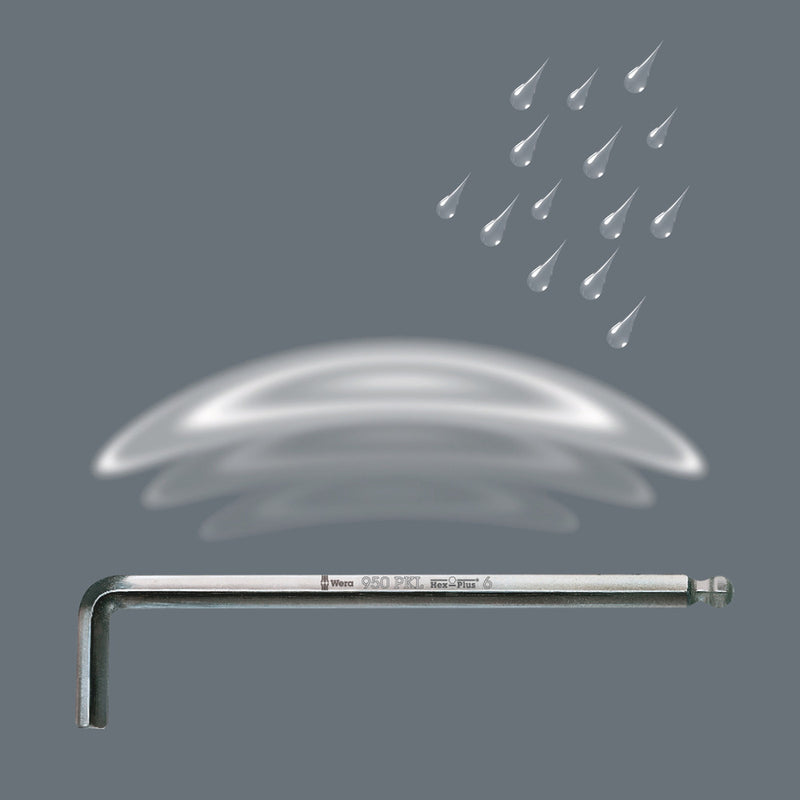 Wera 05022066001 950 PKL L-key, metric, chrome-plated, 10 x 219 mm